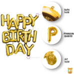 Gold Happy Birthday Foil Balloon Banner 13 psc - Image 2