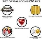 Solid Red, Golden, Black, Silver Birthday Balloons decoration item kit combo for Decor Balloon (Multicolor, Pack of 70) - Image 2