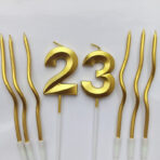 Gold Number 23 Birthday Candle for Cake Decoration Candle (Pink, Pack of 3) - Image 2
